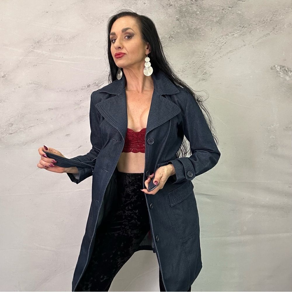 Gap long denim jean jacket coat